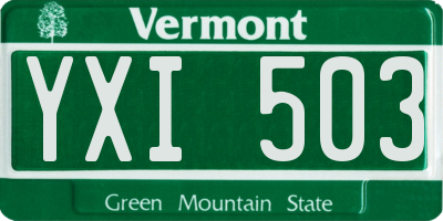 VT license plate YXI503