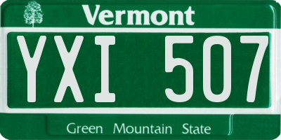 VT license plate YXI507