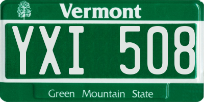 VT license plate YXI508