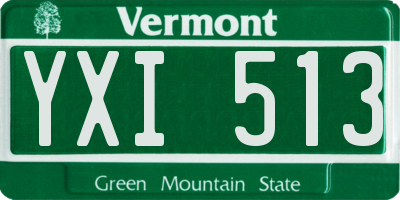 VT license plate YXI513