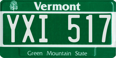 VT license plate YXI517