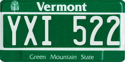 VT license plate YXI522