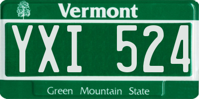 VT license plate YXI524