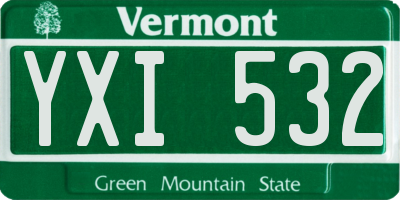 VT license plate YXI532