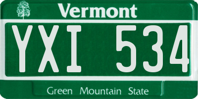 VT license plate YXI534