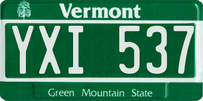 VT license plate YXI537