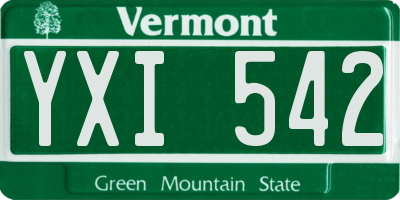 VT license plate YXI542