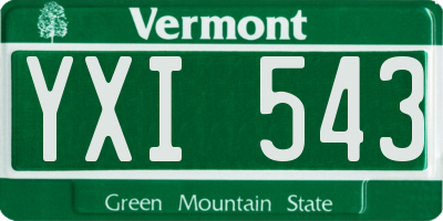 VT license plate YXI543