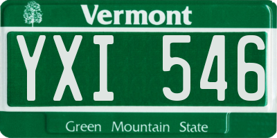 VT license plate YXI546