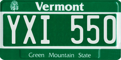 VT license plate YXI550