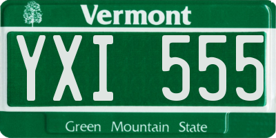 VT license plate YXI555