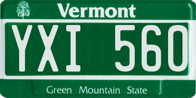 VT license plate YXI560