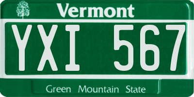 VT license plate YXI567