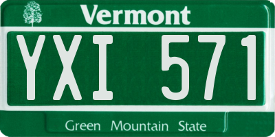 VT license plate YXI571