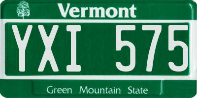 VT license plate YXI575