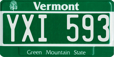 VT license plate YXI593