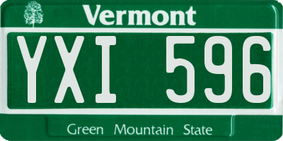 VT license plate YXI596