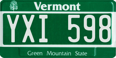VT license plate YXI598
