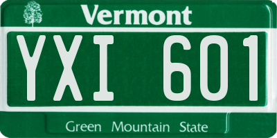 VT license plate YXI601