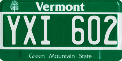 VT license plate YXI602