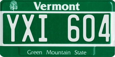VT license plate YXI604