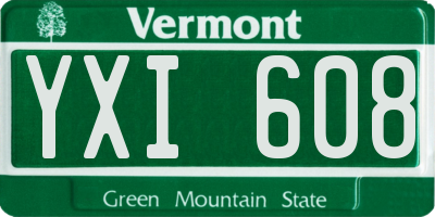 VT license plate YXI608