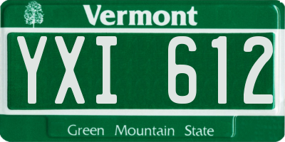 VT license plate YXI612