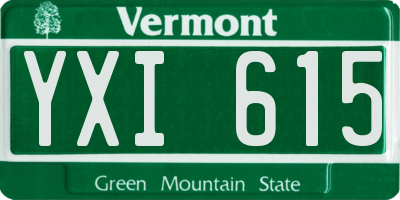 VT license plate YXI615