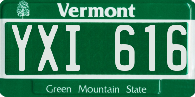 VT license plate YXI616