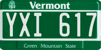 VT license plate YXI617