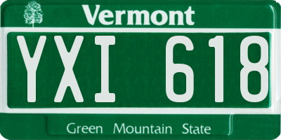 VT license plate YXI618