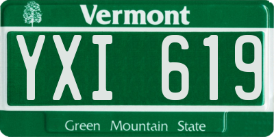 VT license plate YXI619