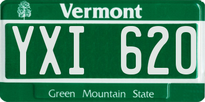 VT license plate YXI620