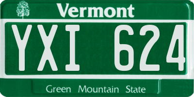 VT license plate YXI624