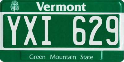 VT license plate YXI629