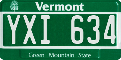 VT license plate YXI634
