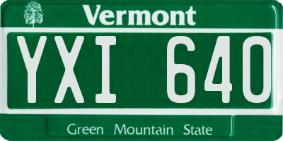 VT license plate YXI640