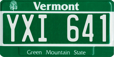 VT license plate YXI641