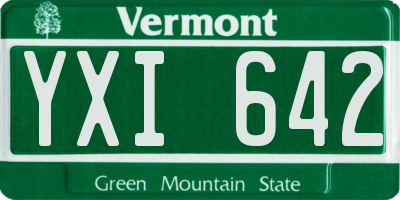 VT license plate YXI642