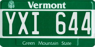 VT license plate YXI644