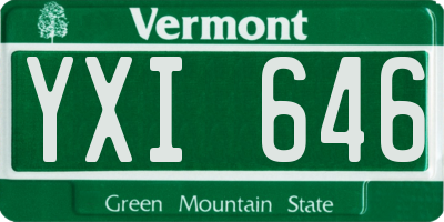 VT license plate YXI646