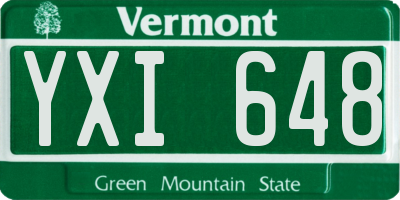 VT license plate YXI648