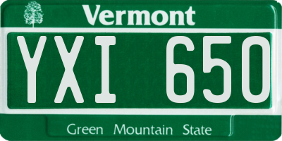 VT license plate YXI650