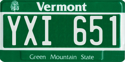 VT license plate YXI651