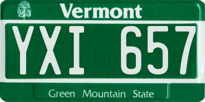 VT license plate YXI657