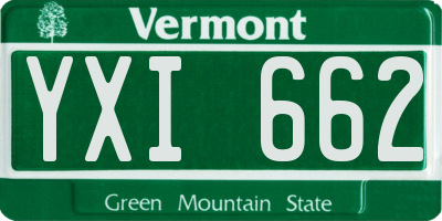 VT license plate YXI662