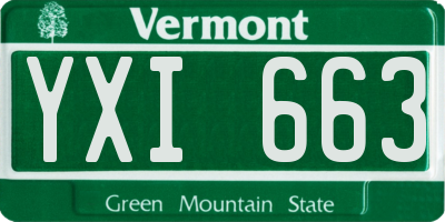 VT license plate YXI663
