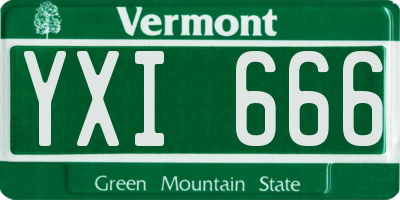 VT license plate YXI666