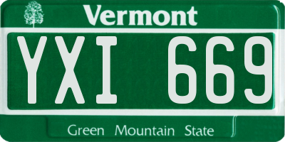 VT license plate YXI669