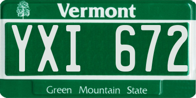 VT license plate YXI672